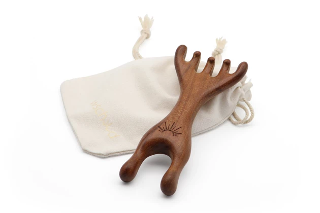 Dřevěná gua sha škrabka hrábě