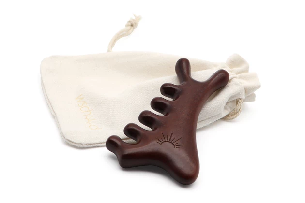 Dřevěná gua sha škrabka s výstupky
