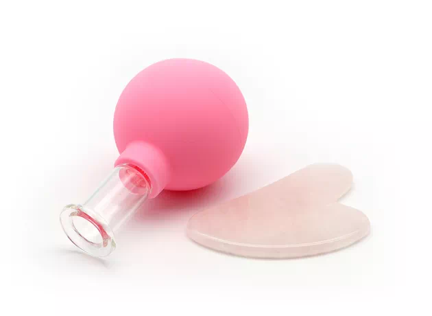 Masážní baňka s balónkem a gua sha škrabka